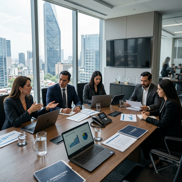 Equipo AGJ en sala de juntas